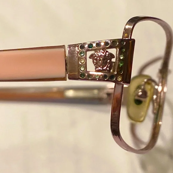 VERSACE GLASSES 🤓 light pink sides rose pink metal frame only made in Italy